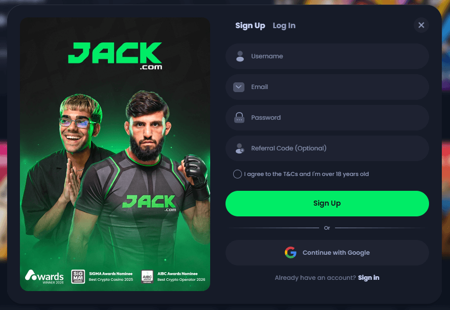 Create a Jack.com account